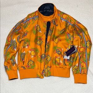 Ralph Lauren Orange Floral / Navy Blue Double Sided Jacket